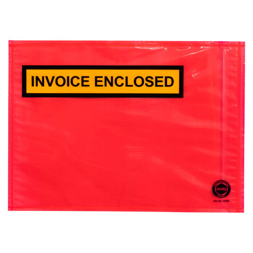 Marbig Professional Packaging Envelope Invoice Enclosed 230 x 165mm Red Box of 500