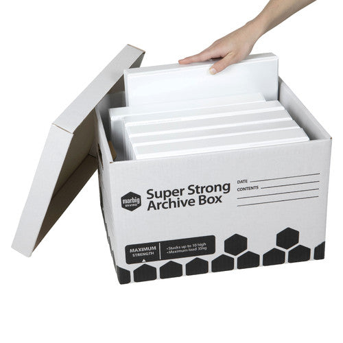 Marbig Super Strong Archive Box White Carton of 12