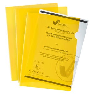 Marbig Ultra Letter File Polypropylene A4 Yellow Pack of 10