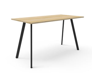 Rapidline Eternity high bar table in Natural Oak and Black Satin. Supplied product image for model D-EHBT1875 NO/BL.