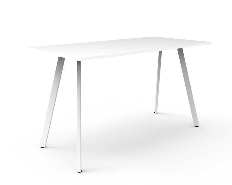 Rapidline Eternity high bar table in Natural White and White Satin. Rapidline range image supplied for model D-EHBT1575 NW/WS. View 1.