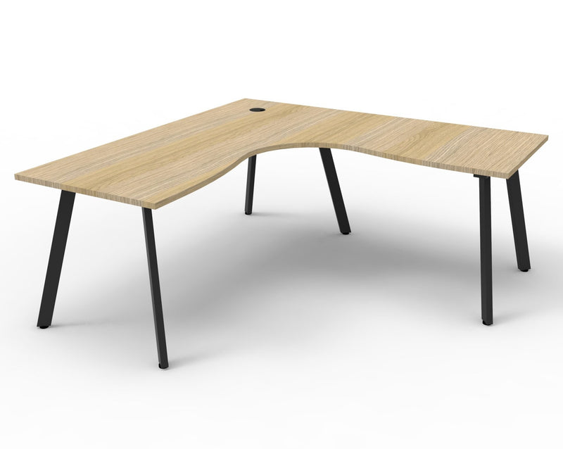 Rapidline Eternity standalone corner workstation. Rapidline range image supplied for model D-ELCWS4P1818 NO/WS, shown in another finish. View 3.