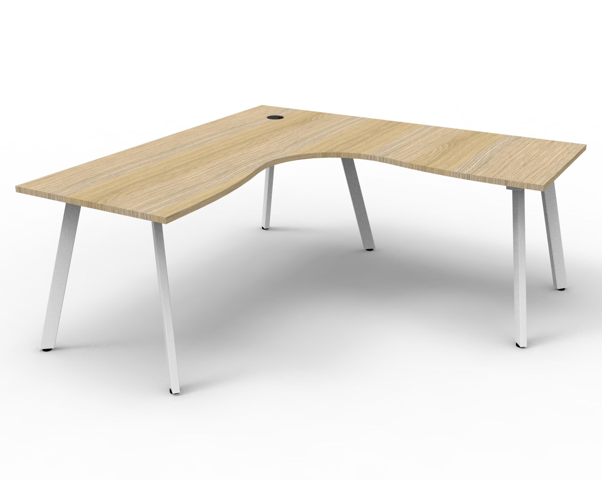 Rapidline Eternity standalone corner workstation. Rapidline range image supplied for model D-ELCWS4P1515 NO/BL, shown in another finish. View 3.