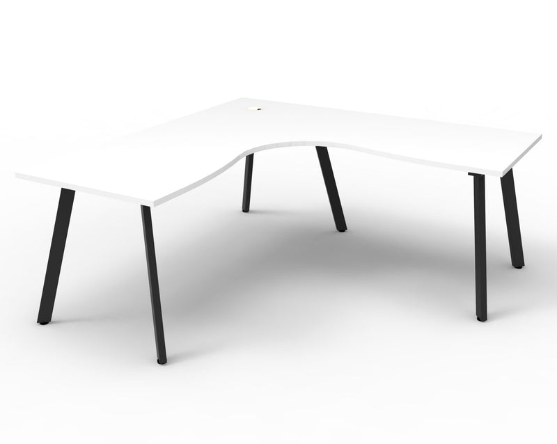 Rapidline Eternity standalone corner workstation. Rapidline range image supplied for model D-ELCWS4P1818 NO/WS, shown in another finish. View 4.