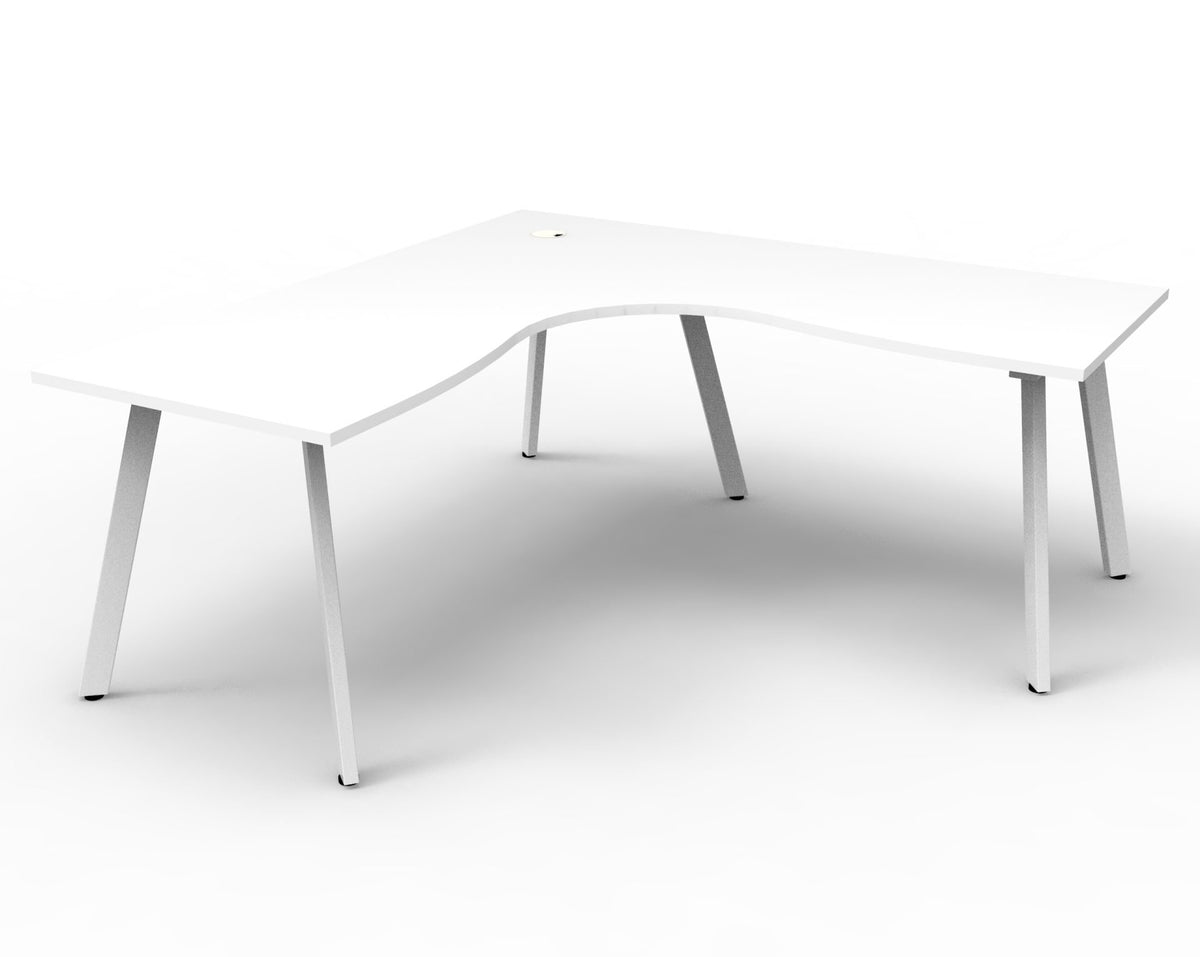 Rapidline Eternity standalone corner workstation. Rapidline range image supplied for model D-ELCWS1P1515 NO/BL, shown in another finish. View 4.