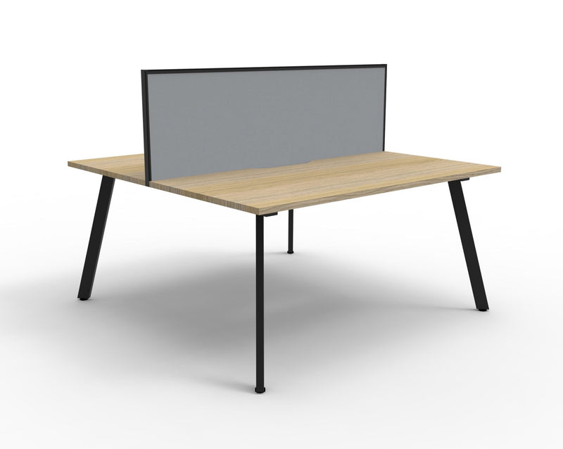 Rapidline Eternity back to back workstation with screen for two people. Rapidline range image supplied for model D-ELDWS10P1575 NW/WS, shown in another finish. View 3.