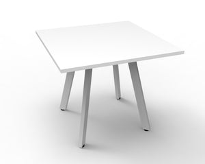 Rapidline Eternity square meeting table in Natural White and White Satin. Rapidline range image supplied for model D-ERT990 NW/WS. View 1.