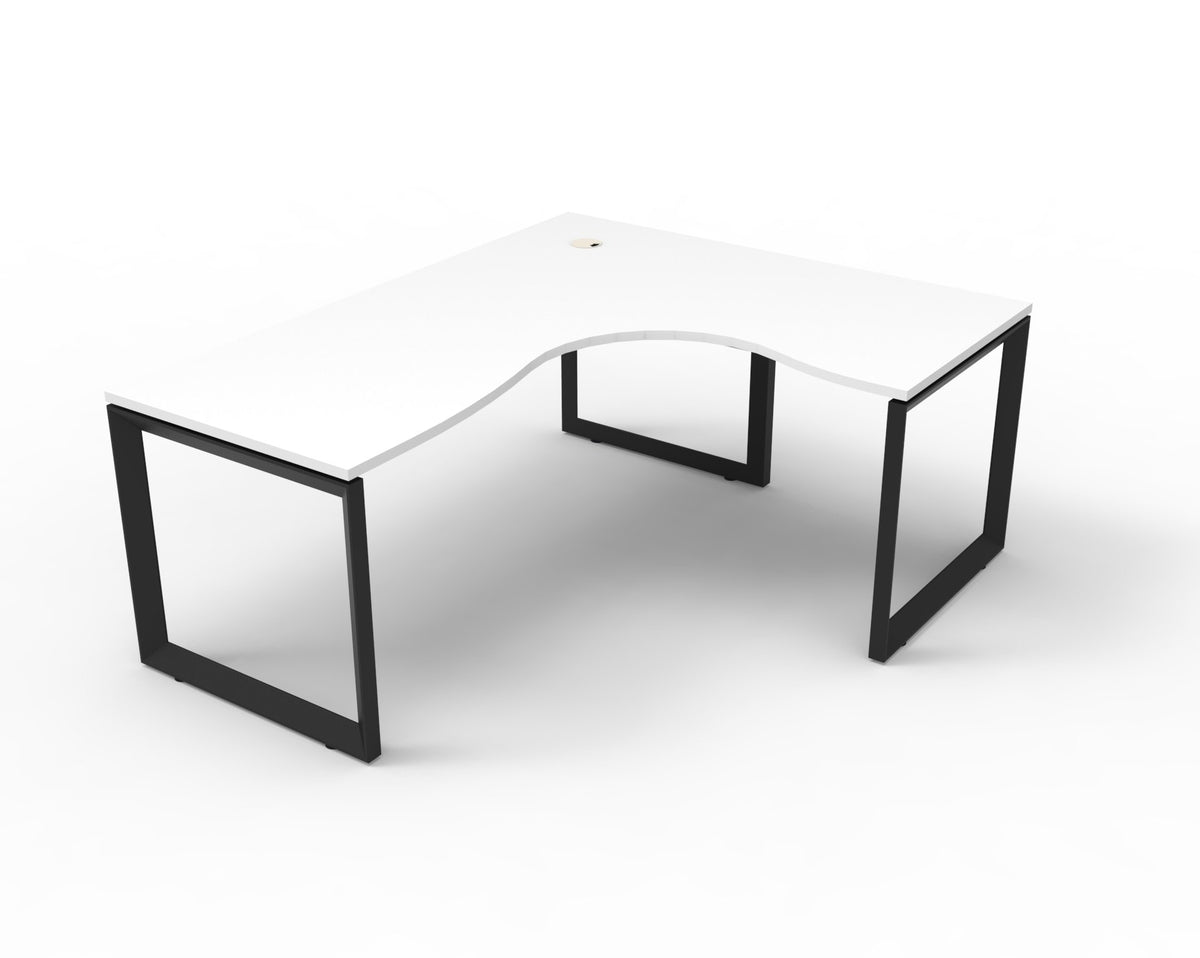 Rapidline Deluxe Infinity single corner workstation. Rapidline range image supplied for model D-ILLCWS4P1818 NO/BL, shown in another finish. View 2.