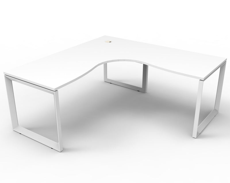 Rapidline Deluxe Infinity single corner workstation. Rapidline range image supplied for model D-ILLCWS4P1815 NW/BL, shown in another finish. View 4.