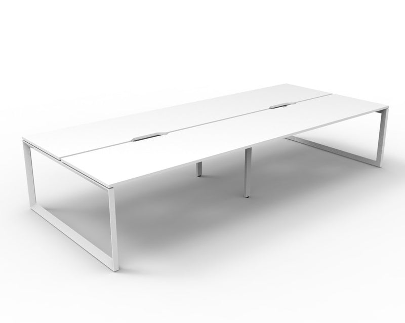 Rapidline Deluxe Infinity back to back bench workstation for four people. Rapidline range image supplied for model D-ILLD6P1875 NO/WS, shown in another finish. View 2.