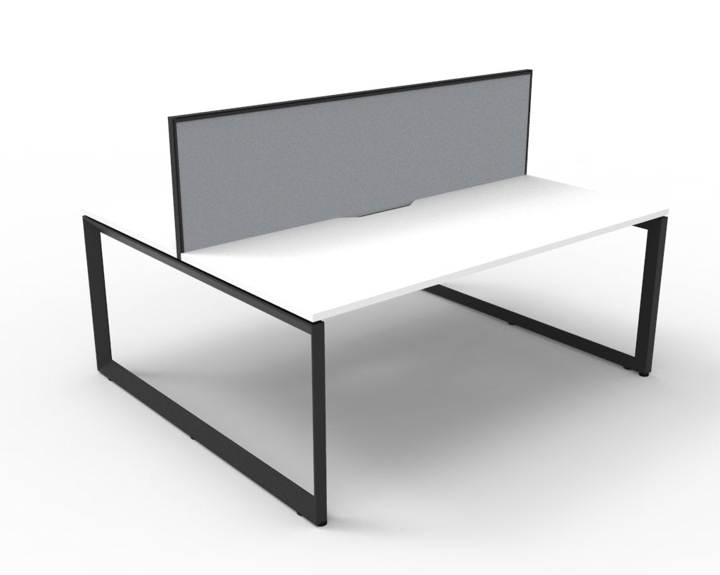 Rapidline Deluxe Infinity back to back workstation with screen for two people. Rapidline range image supplied for model D-ILLDWS2P1875 NO/WS, shown in another finish. View 3.