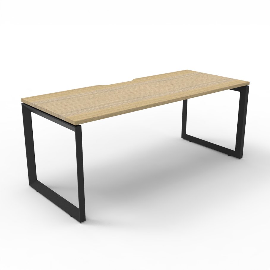 Rapidline Deluxe Infinity single sided workstation for one person in Natural Oak and Black Satin. Rapidline range image supplied for model D-ILLS5P1275 NO/BL. View 4.