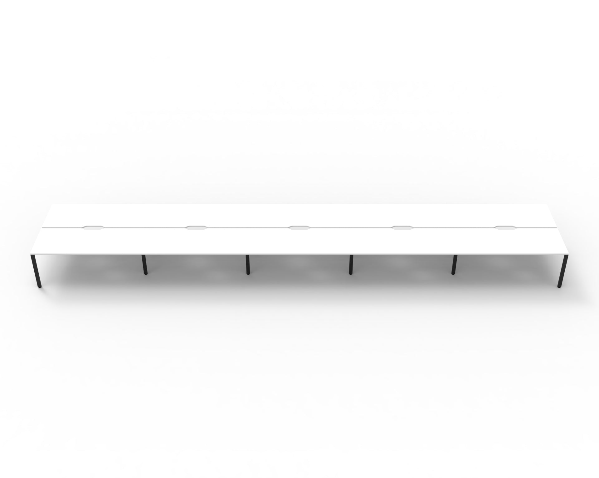 Rapidline Deluxe Infinity back to back bench workstation for ten people. Rapidline range image supplied for model D-IPLD4P1875 NO/BL, shown in another finish. View 4.