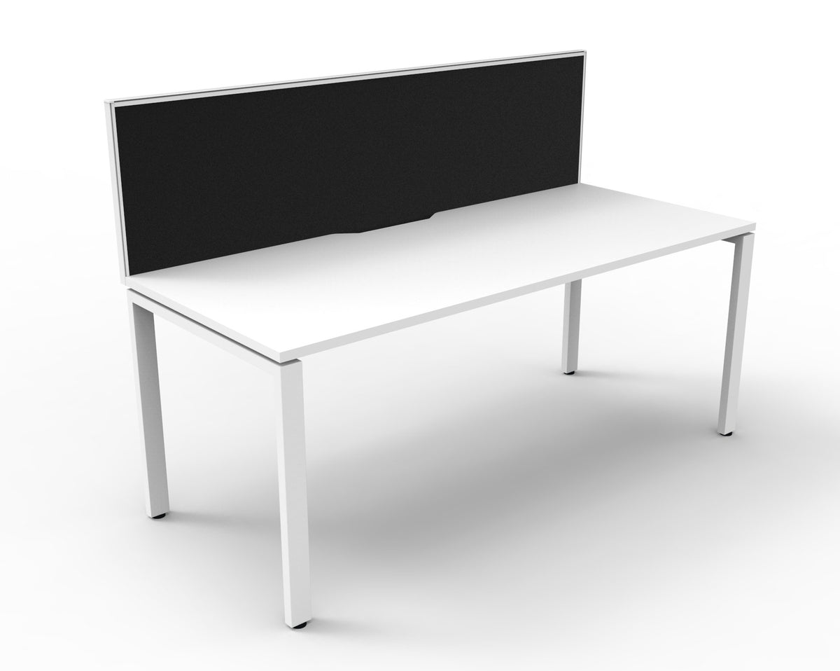 Rapidline Deluxe Infinity single sided workstation with screen for one person. Rapidline range image supplied for model D-IPLSWS3P1275 NO/BL, shown in another finish. View 3.