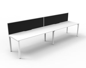 Rapidline Deluxe Infinity single sided bench workstation in Natural White and White Satin. Supplied product image for model D-IPLSWS2P1275 NW/WS.