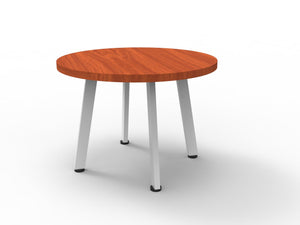 Rapidline Eternity round coffee table in Cherry and White. Supplied product image for model ECT600 C/WS.