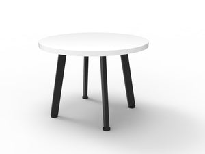 Rapidline Eternity round coffee table in Natural White and Black. Supplied product image for model ECT600 NW/BL.