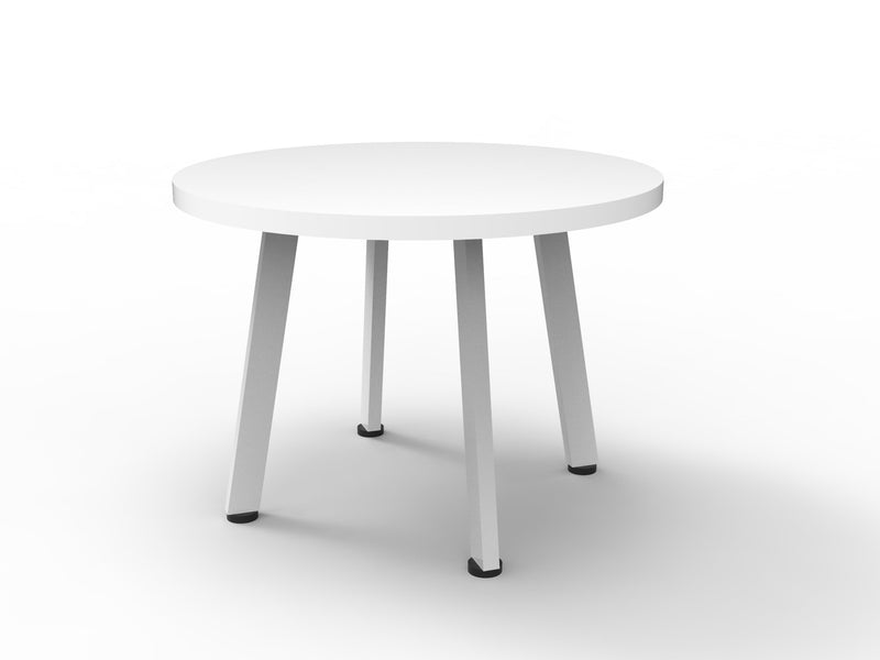 Rapidline Eternity round coffee table in Natural White and White. Supplied product image for model ECT600 NW/WS.