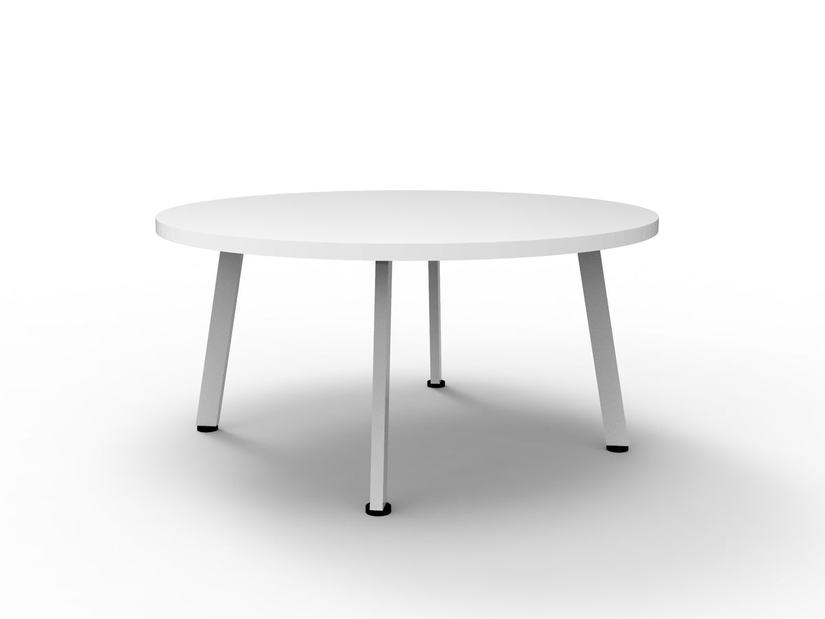 Rapidline Eternity round coffee table in Natural White and White. Rapidline range image supplied for model ECT600 NW/WS. View 2.
