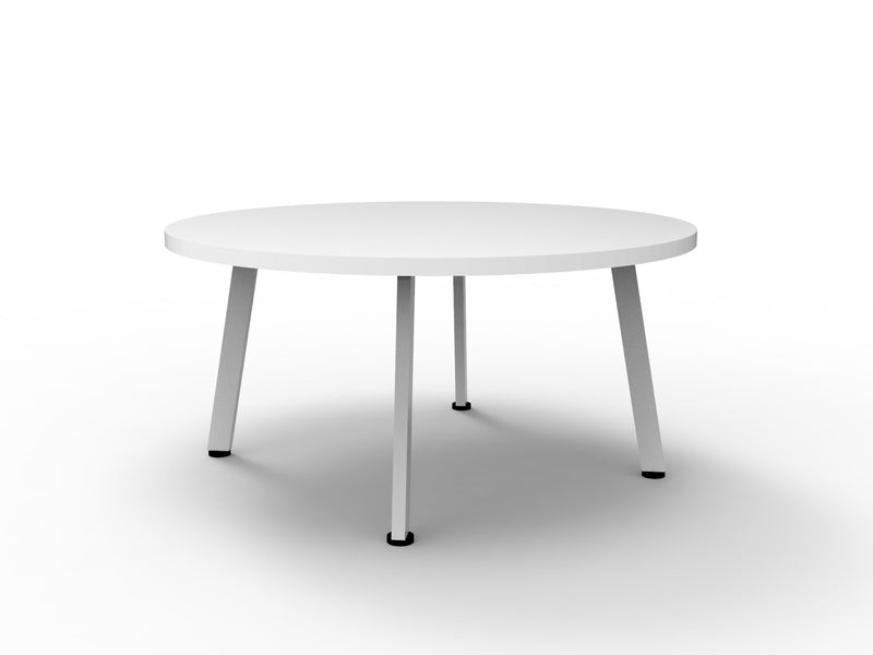 Rapidline Eternity round coffee table in Natural White and White. Rapidline range image supplied for model ECT600 NW/WS. View 2.