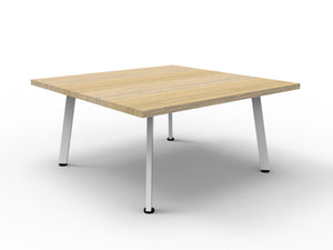 Rapidline Eternity square coffee table in Natural Oak and White. Rapidline range image supplied for model ECT99 NO/WS. View 1.