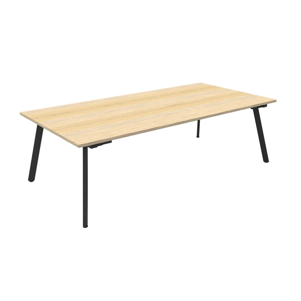 Rapidline Eternity rectangular meeting and boardroom table. Rapidline range image supplied for model EMT2412 BL/NW, shown in another finish. View 2.