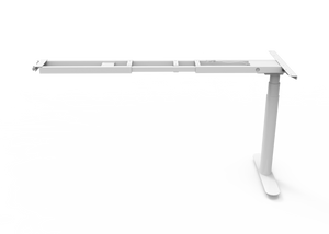 Rapidline Halo Plus return frame in white satin powdercoat for round leg height adjustable workstations. Supplied product image for model HP-RF WS.