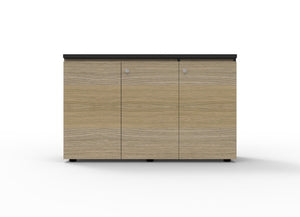 Rapidline Deluxe Infinity swing door cupboard in natural oak laminate. Supplied product image for model IFSD1245 NO/BL. View 1.