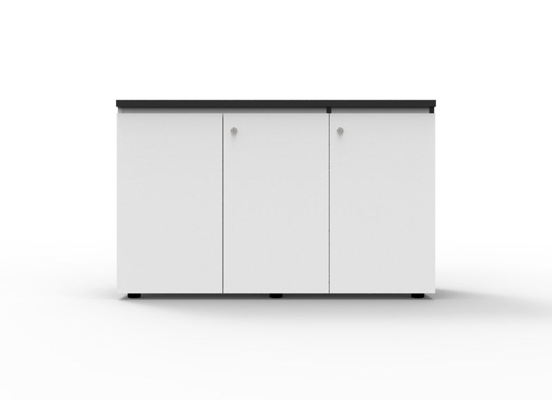 Rapidline Deluxe Infinity three door swing door cupboard in Natural White and Black. Rapidline range image supplied for model IFSD1845 NW/BL. View 4.