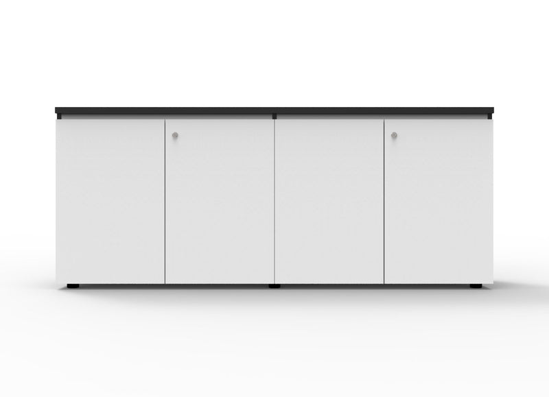 Rapidline Deluxe Infinity four door swing door cupboard in Natural White and Black. Rapidline range image supplied for model IFSD1245 NW/BL. View 4.
