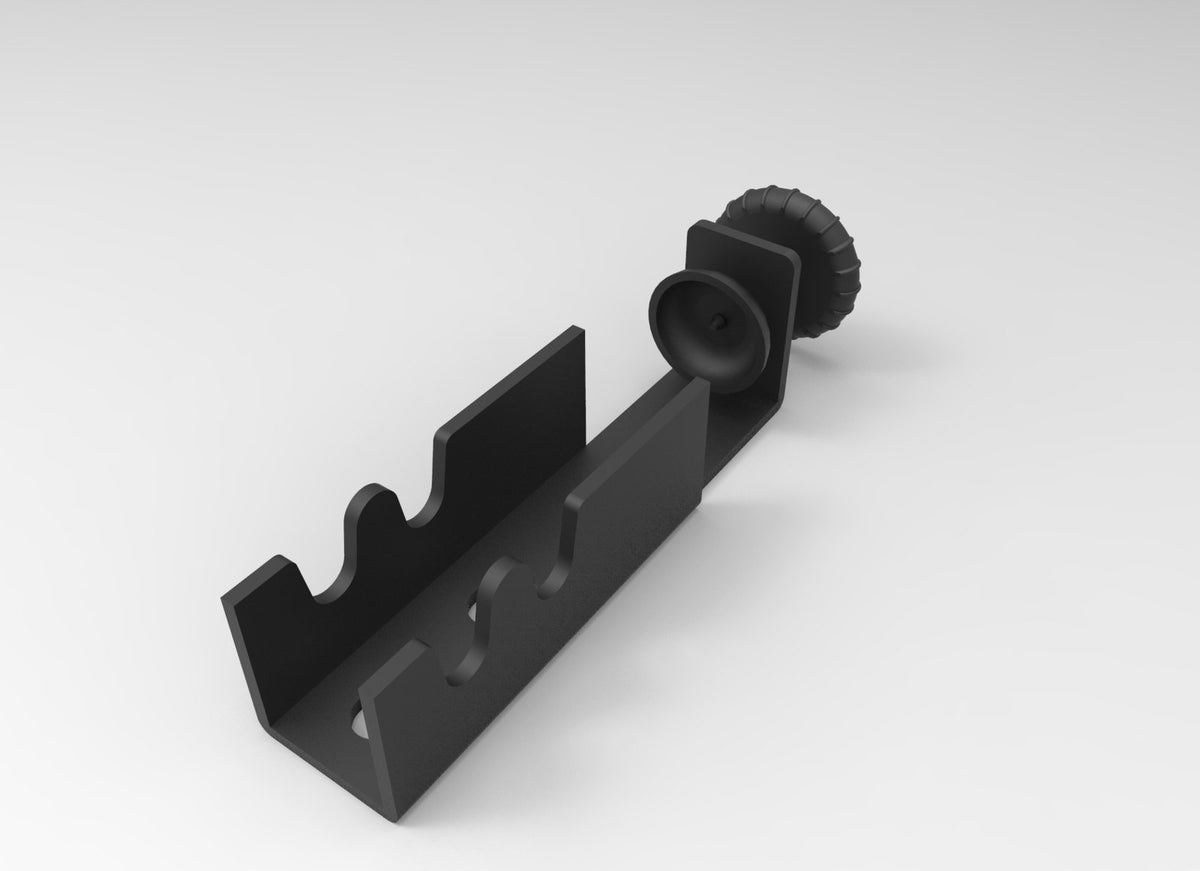 Rapidline Deluxe Infinity rail clamp set in black. Supplied product image for model IRC BL. View 1.