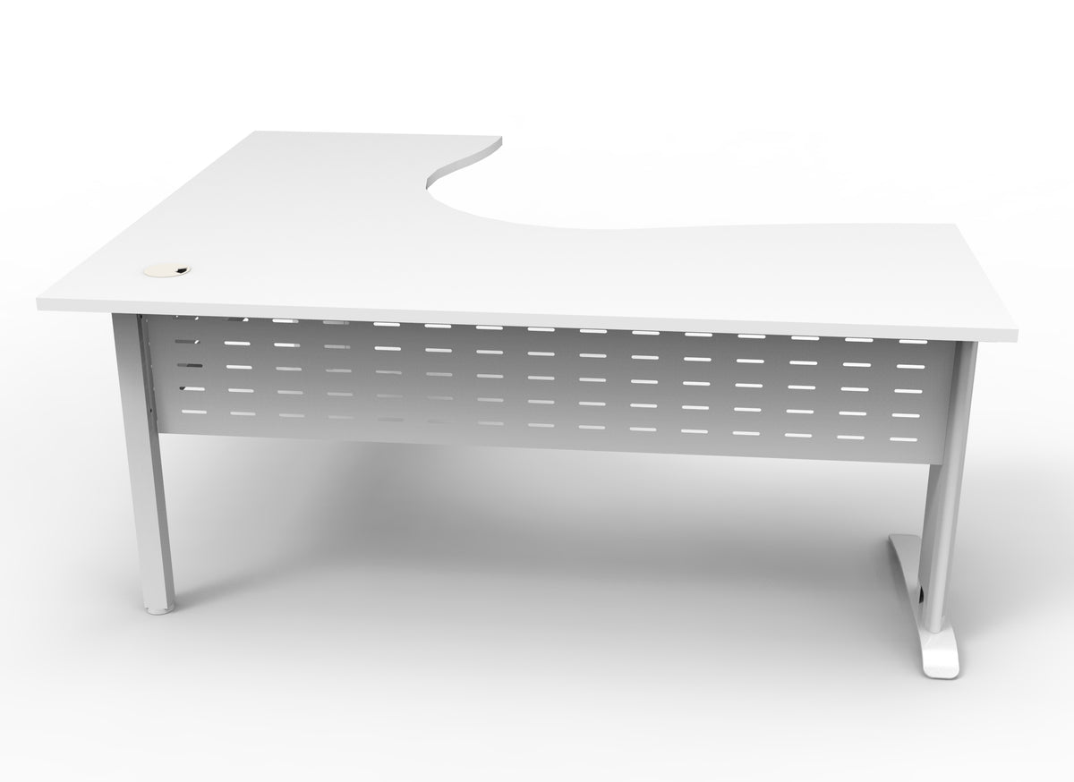 Rapidline Rapid Span corner workstation in Natural White and White Satin. Rapidline range image supplied for model RSCWS18187M WNW. View 2.