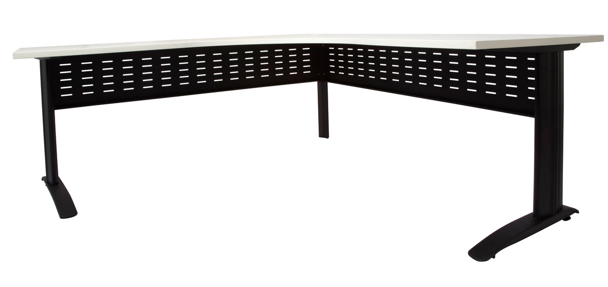 Rapidline Rapid Span corner workstation in Natural White and Black Satin. Rapidline range image supplied for model RSCWS18127M WNW. View 4.