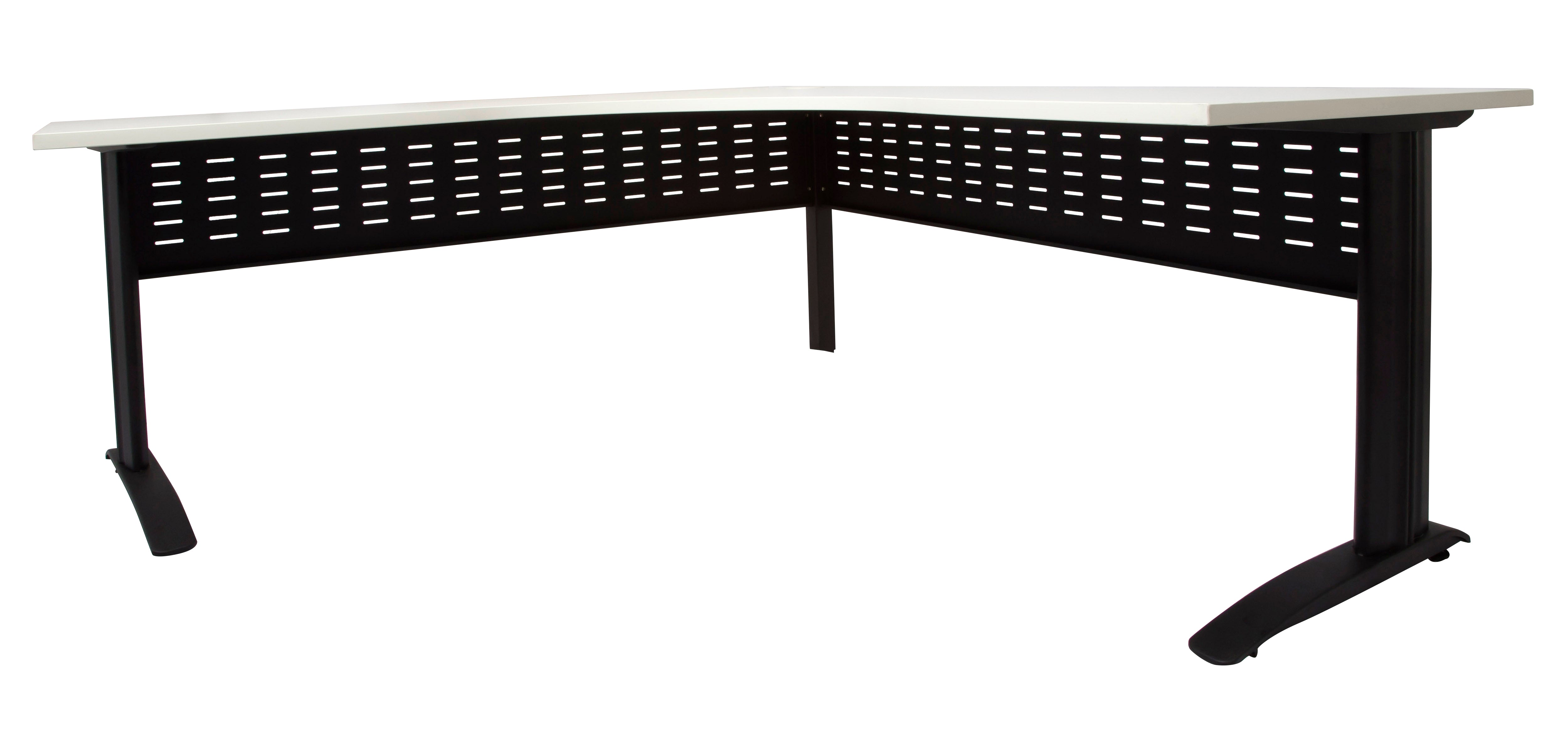 Rapidline Rapid Span corner workstation in Natural White and Black Satin. Rapidline range image supplied for model RSCWS18127M SNW. View 4.
