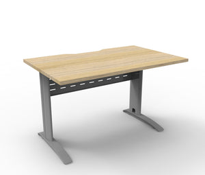 Rapidline Deluxe Rapid Span open workstation in Natural Oak and Precious Silver. Supplied product image for model RSD1275M SNO. View 1.