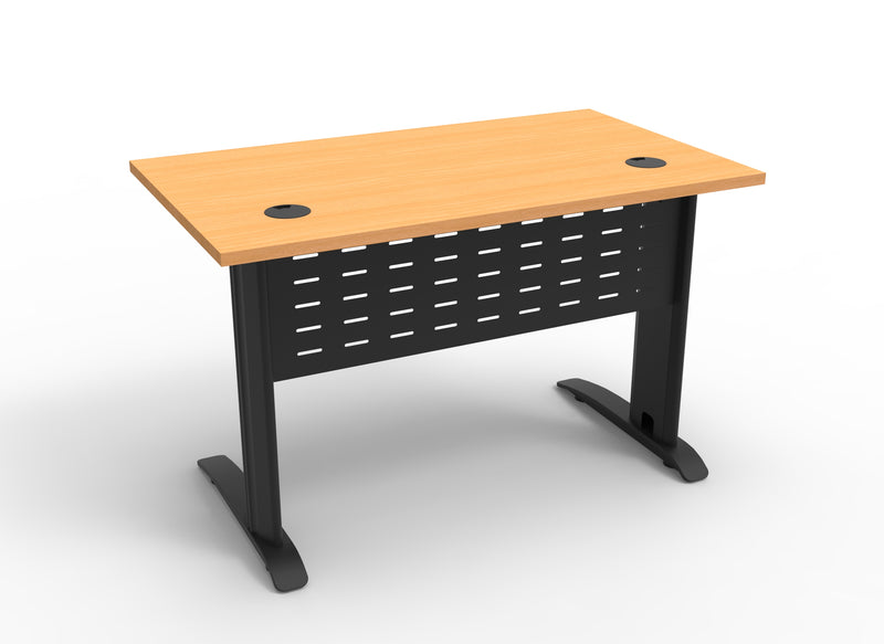 Rapidline Rapid Span open workstation in Beech and Black Satin. Supplied product image for model RSD1277M BB. View 1.