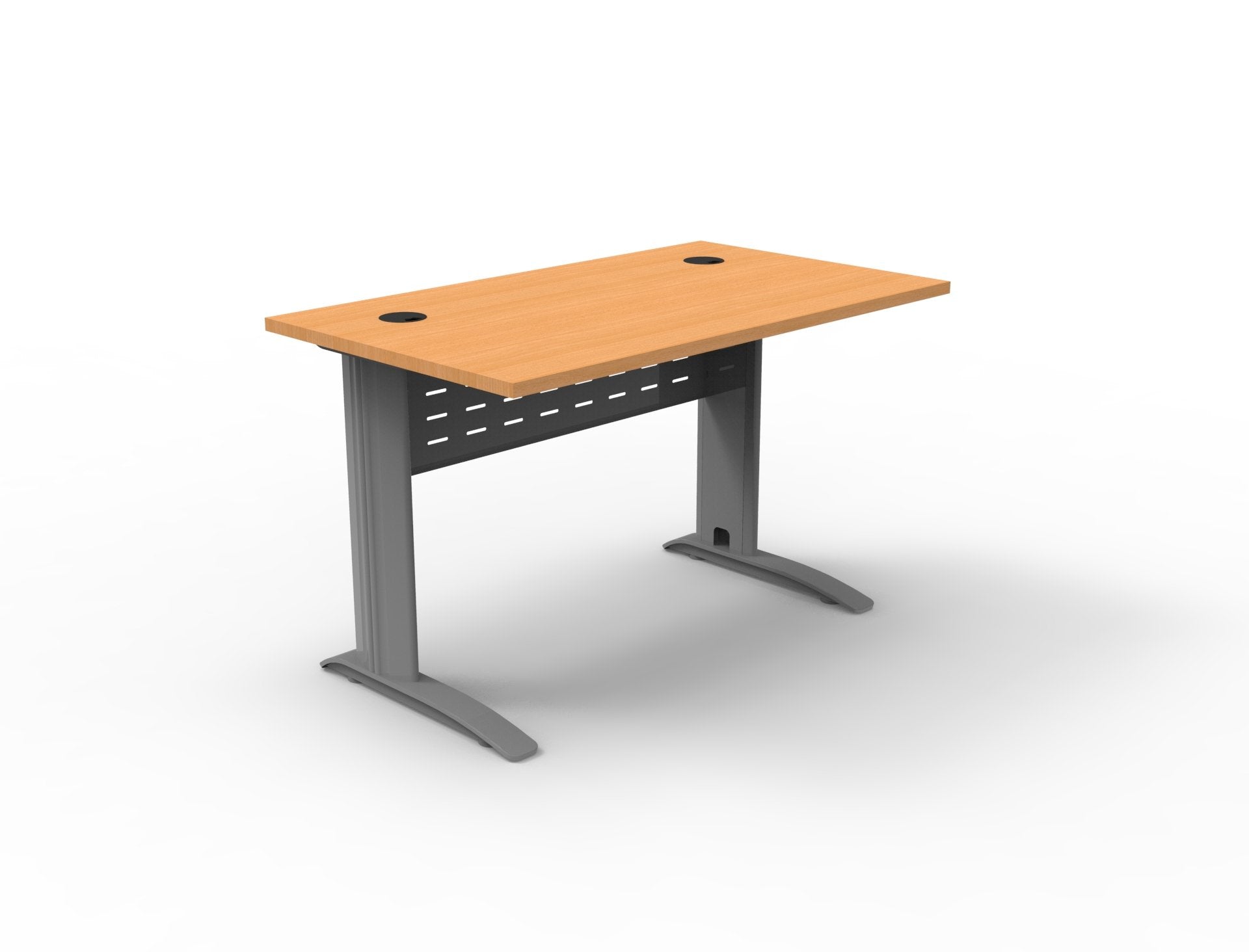 Rapidline Rapid Span open workstation in Beech and Precious Silver. Rapidline range image supplied for model RSD1577M WB. View 4.