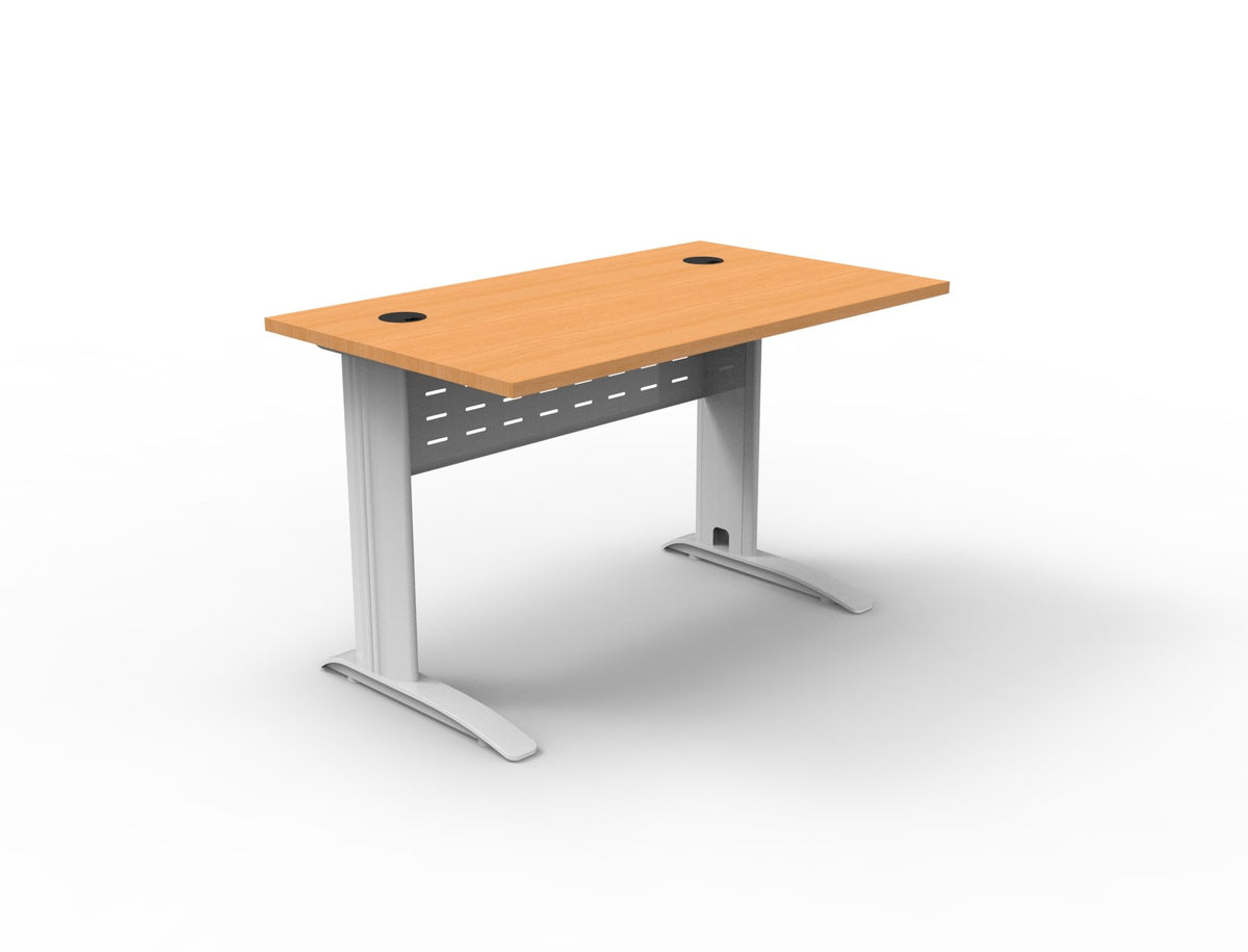 Rapidline Rapid Span open workstation in Beech and White Satin. Rapidline range image supplied for model RSD1577M WB. View 2.