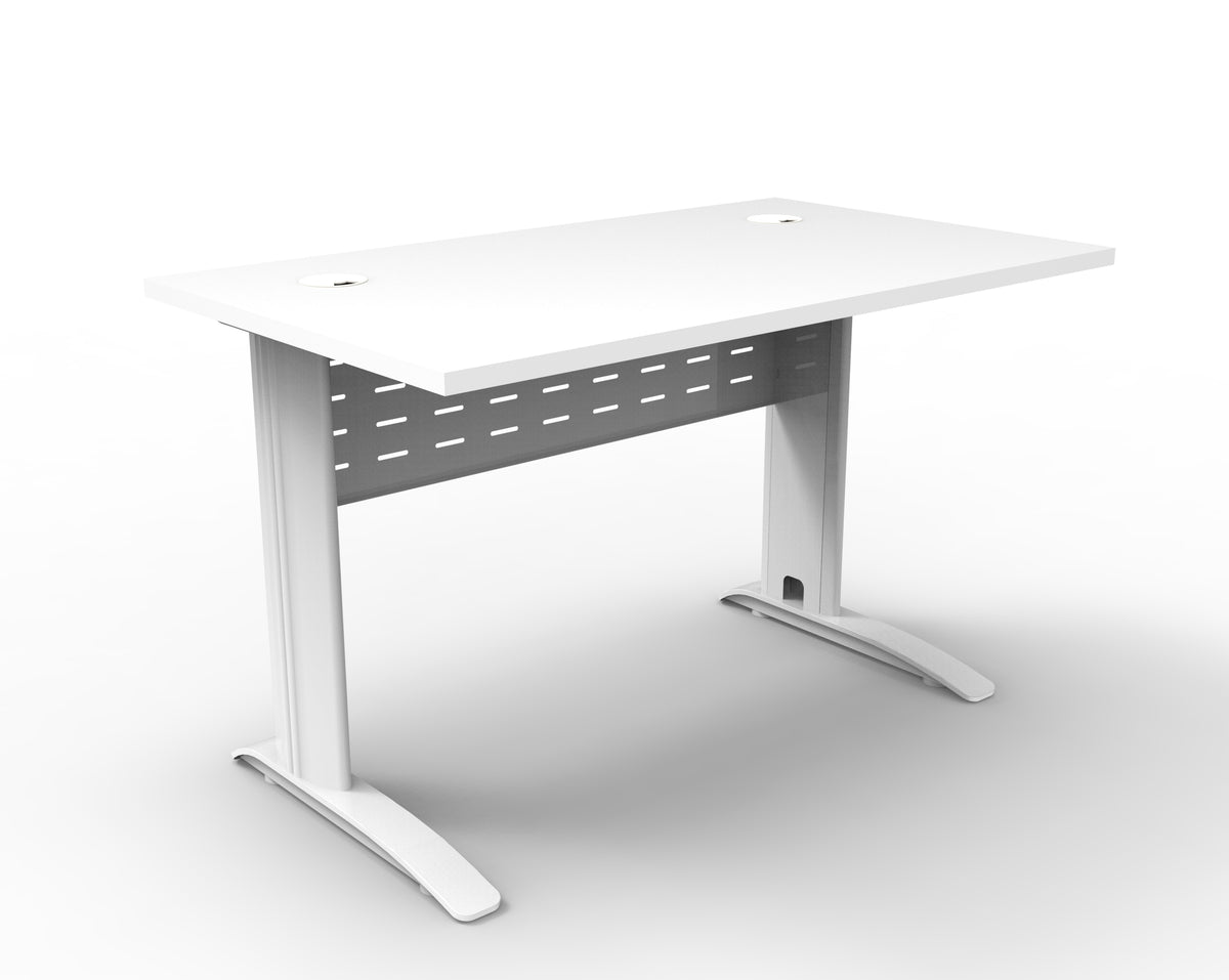 Rapidline Rapid Span open workstation in Natural White and White Satin. Supplied product image for model RSD1277M WNW. View 1.