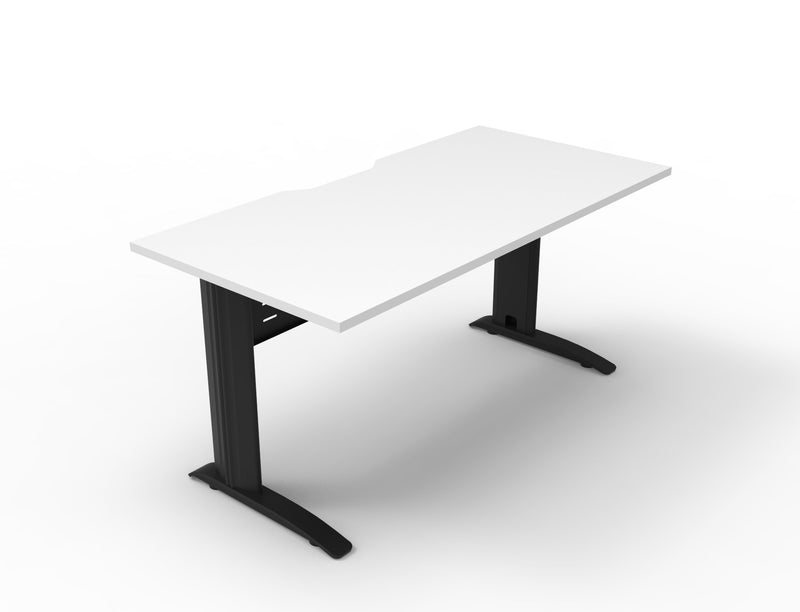 Rapidline Deluxe Rapid Span open workstation in Natural White and Black Satin. Rapidline range image supplied for model RSD1577M BNW. View 1.