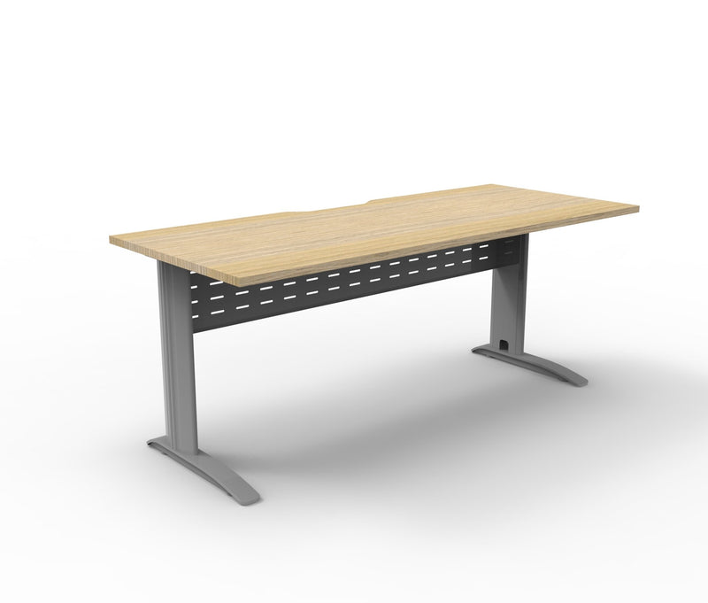Rapidline Deluxe Rapid Span open workstation in Natural Oak and Precious Silver. Rapidline range image supplied for model RSD1875M SNO. View 3.