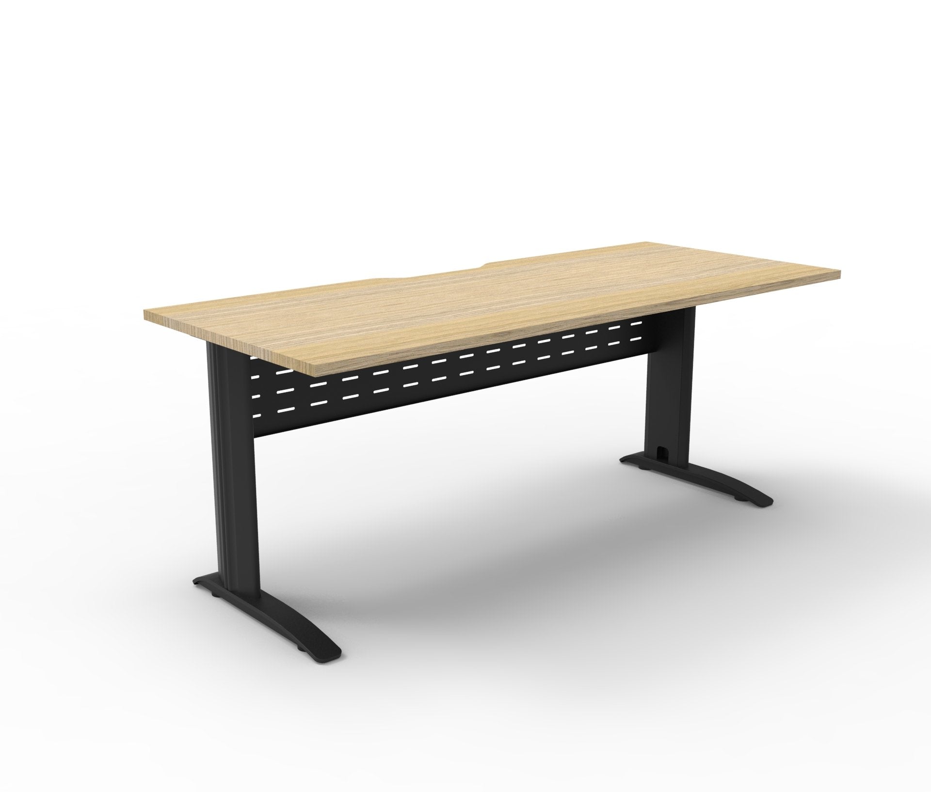 Rapidline Deluxe Rapid Span open workstation in Natural Oak and Black Satin. Rapidline range image supplied for model RSD1875M SNO. View 4.