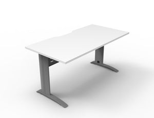Rapidline Deluxe Rapid Span open workstation in Natural White and Precious Silver. Supplied product image for model RSD1875M SNW. View 1.