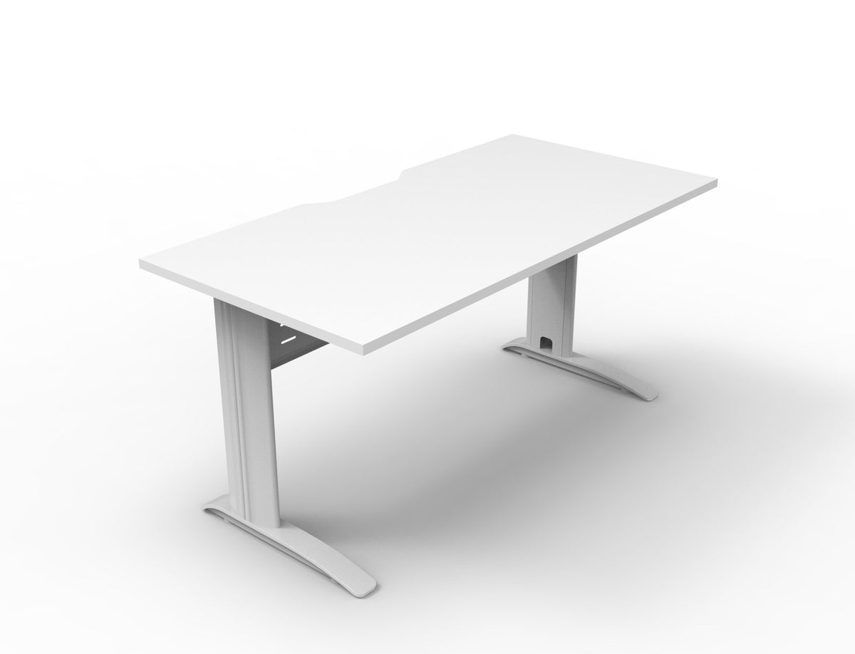 Rapidline Deluxe Rapid Span open workstation in Natural White and White Satin. Rapidline range image supplied for model RSD1575M WNW. View 2.