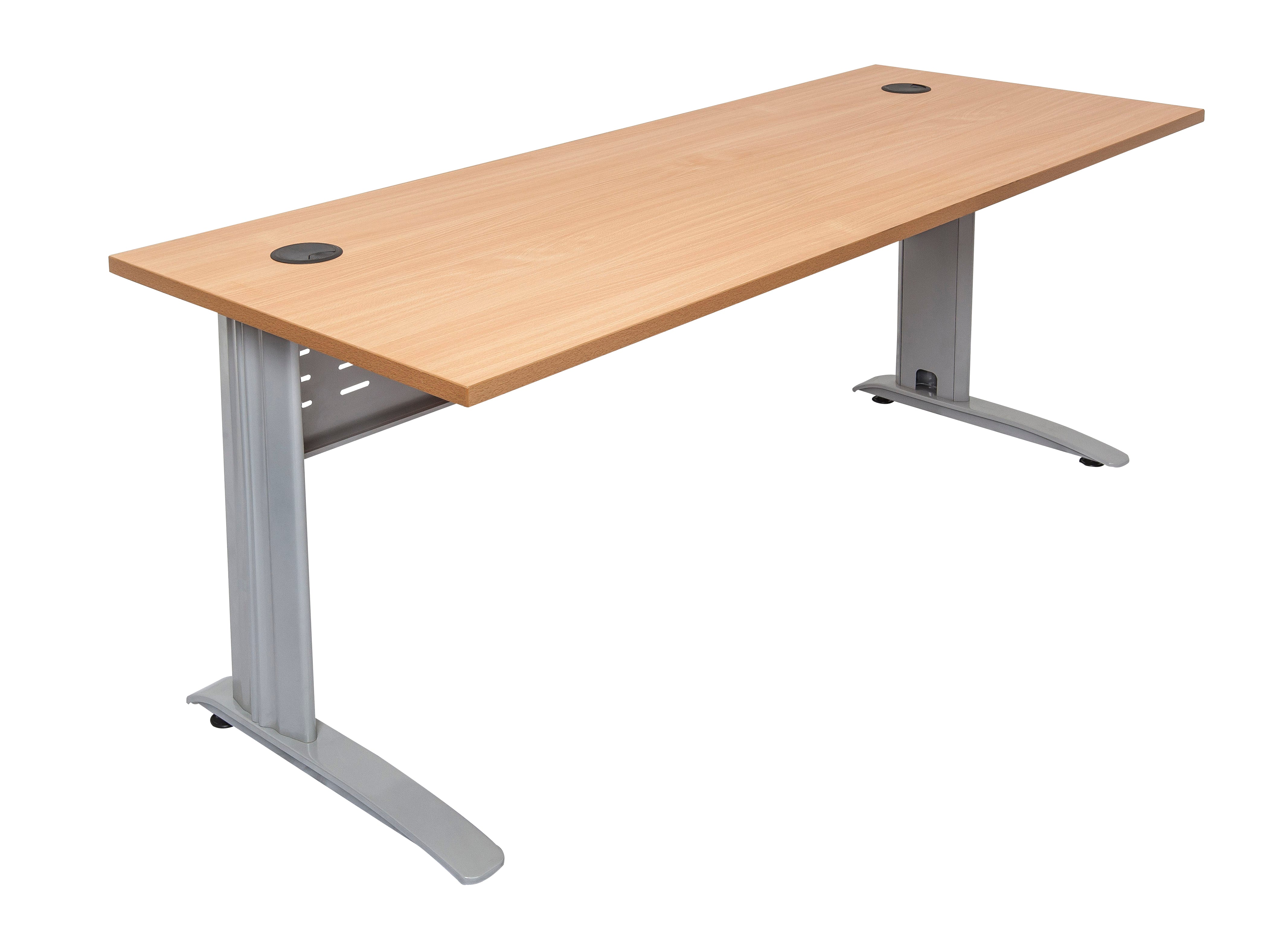 Rapidline Rapid Span open workstation in Beech and Precious Silver. Rapidline range image supplied for model RSD1577M WB. View 3.