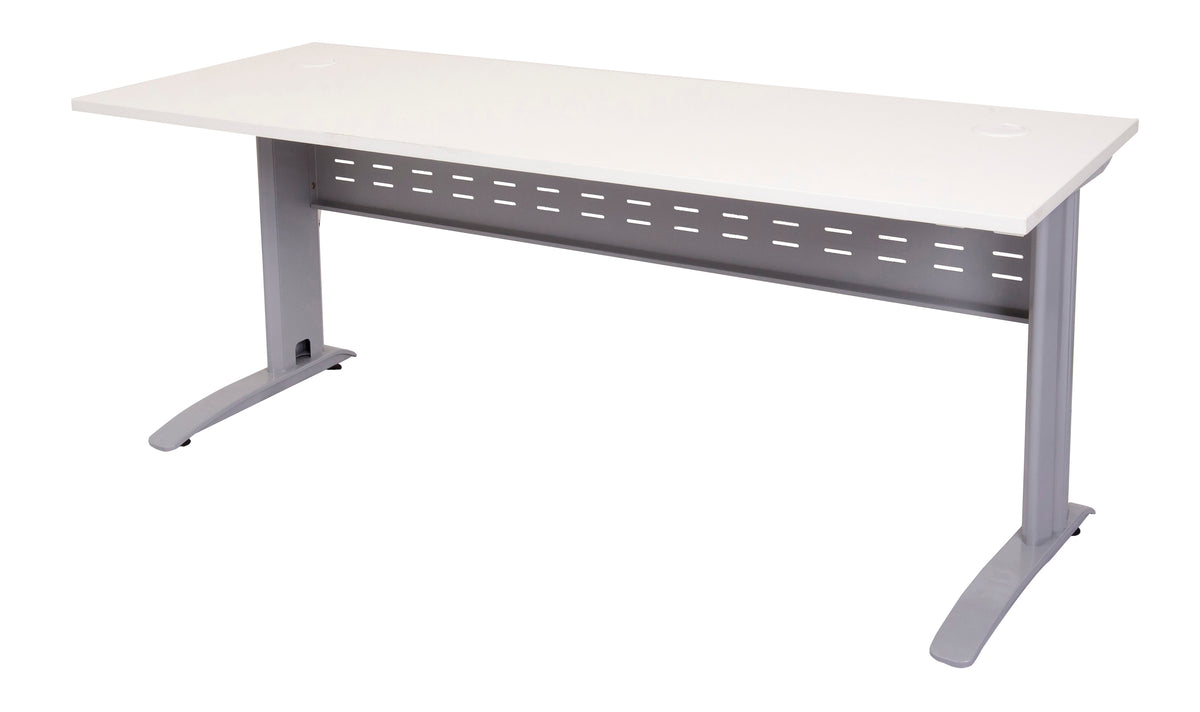 Rapidline Rapid Span open workstation in Natural White and Precious Silver. Supplied product image for model RSD1877M SNW. View 1.