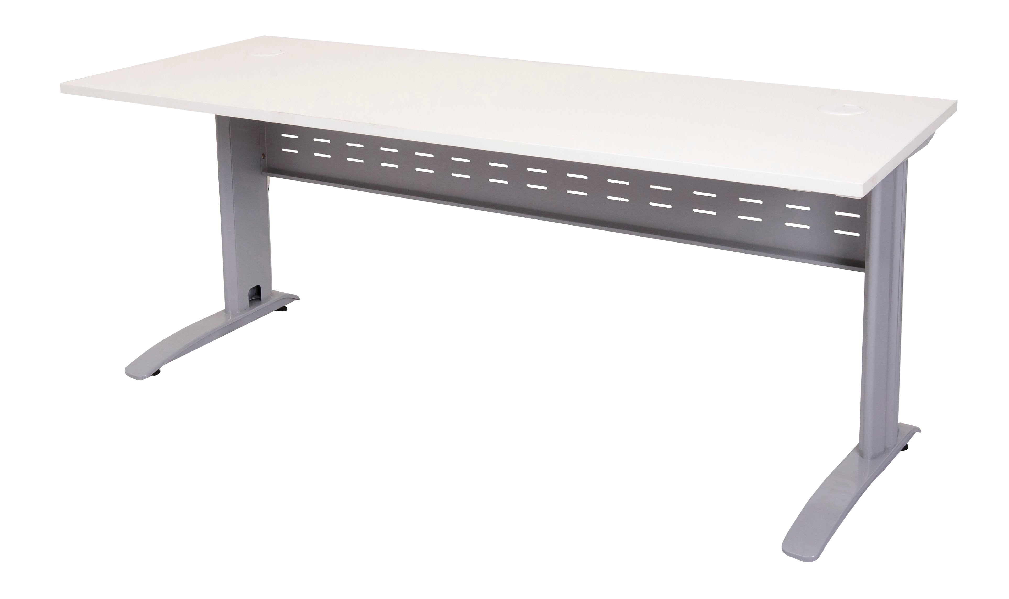 Rapidline Rapid Span open workstation in Natural White and Precious Silver. Rapidline range image supplied for model RSD1577M SNW. View 4.