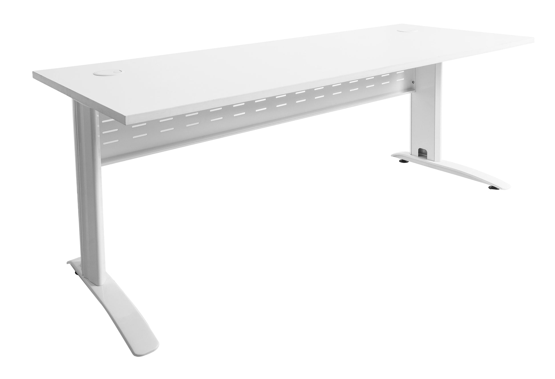 Rapidline Rapid Span open workstation in Natural White and White Satin. Rapidline range image supplied for model RSD1277M WNW. View 4.