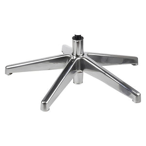 Rapidline Stateline polished aluminium 5 star spider base shown on its own, without castors or chair.