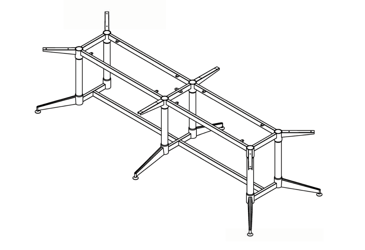 Rapidline Typhoon meeting table frame in black powdercoat with a polished aluminium foot. Supplied product image for model TF3212 BL. View 1.